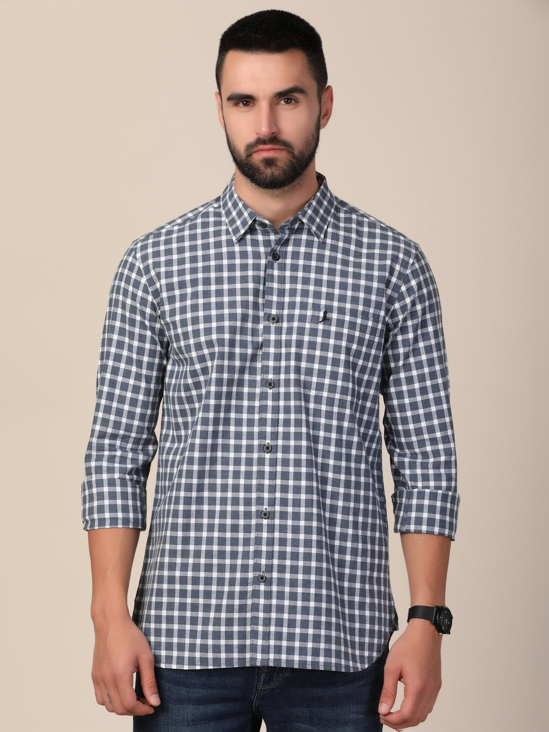 Mens Checks Slim Fit Shirts
