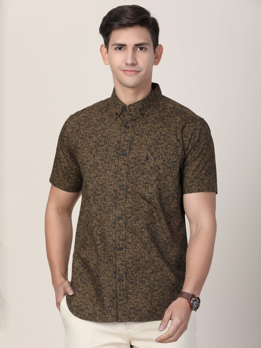 Marine Print Shirt Half Sleeves