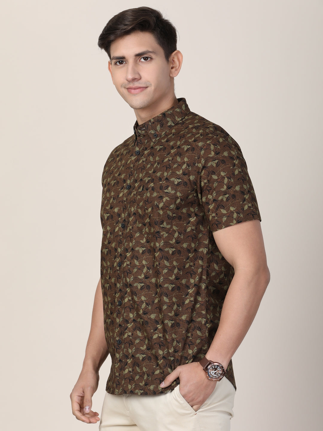 Marine Print Shirt Half Sleeves