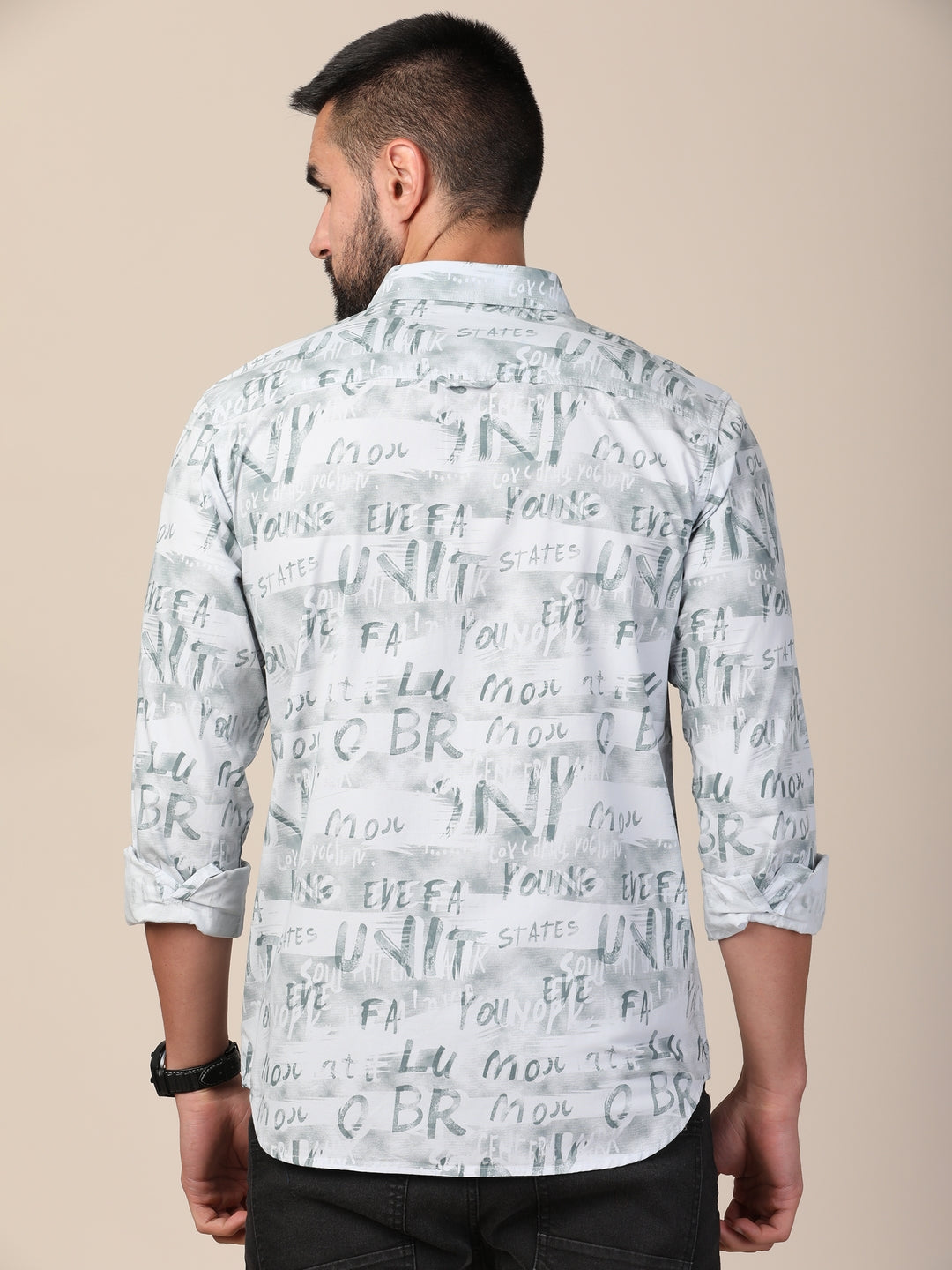 Men Classic Slim Fit Printed Casual Pure Cotton Shirt