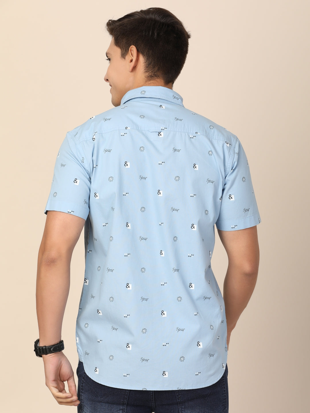 Marine Print Shirt Half Sleeves