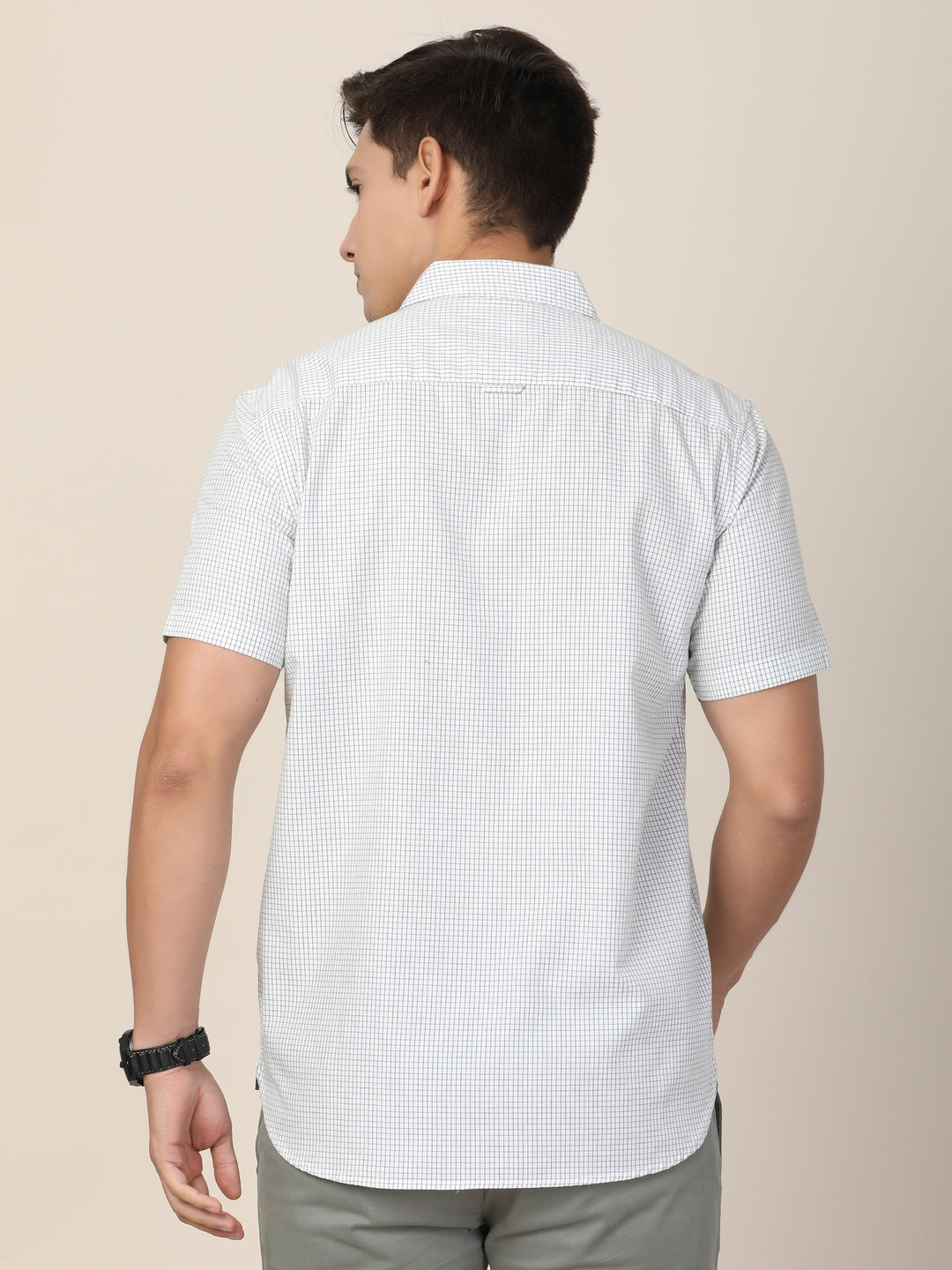 Men Standard Slim Fit Micro Checks Sheer Checked Casual Shirt