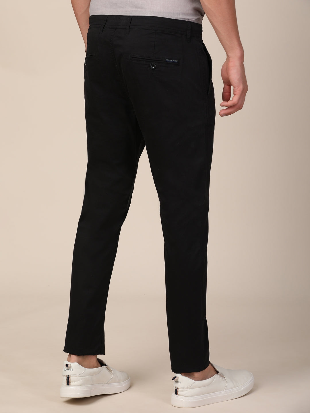 MERCHANT MARINE Men Black Slim Fit Trousers