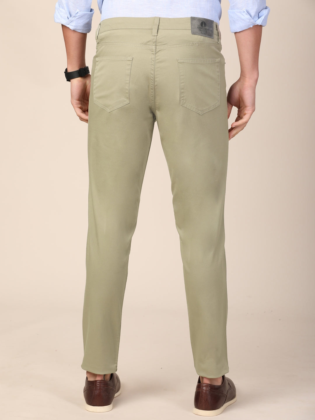 MERCHANT MARINE Men Beige Slim Fit Chinos Trouser