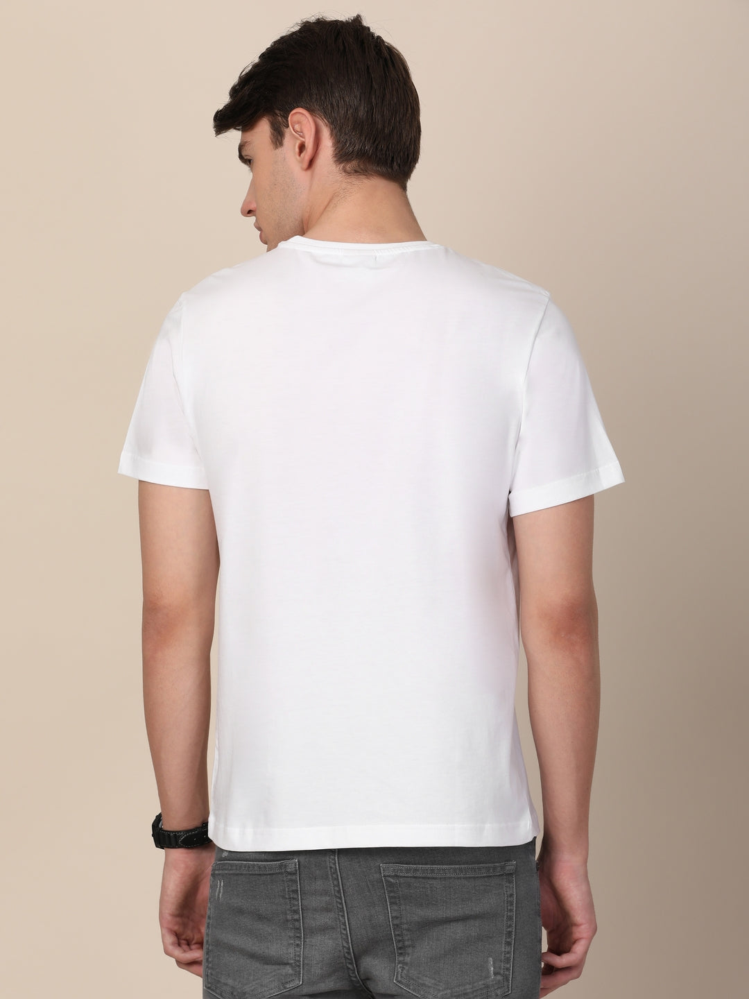 MERCHANT MARINE Men White Regular Fit Pure Cotton T-shirt