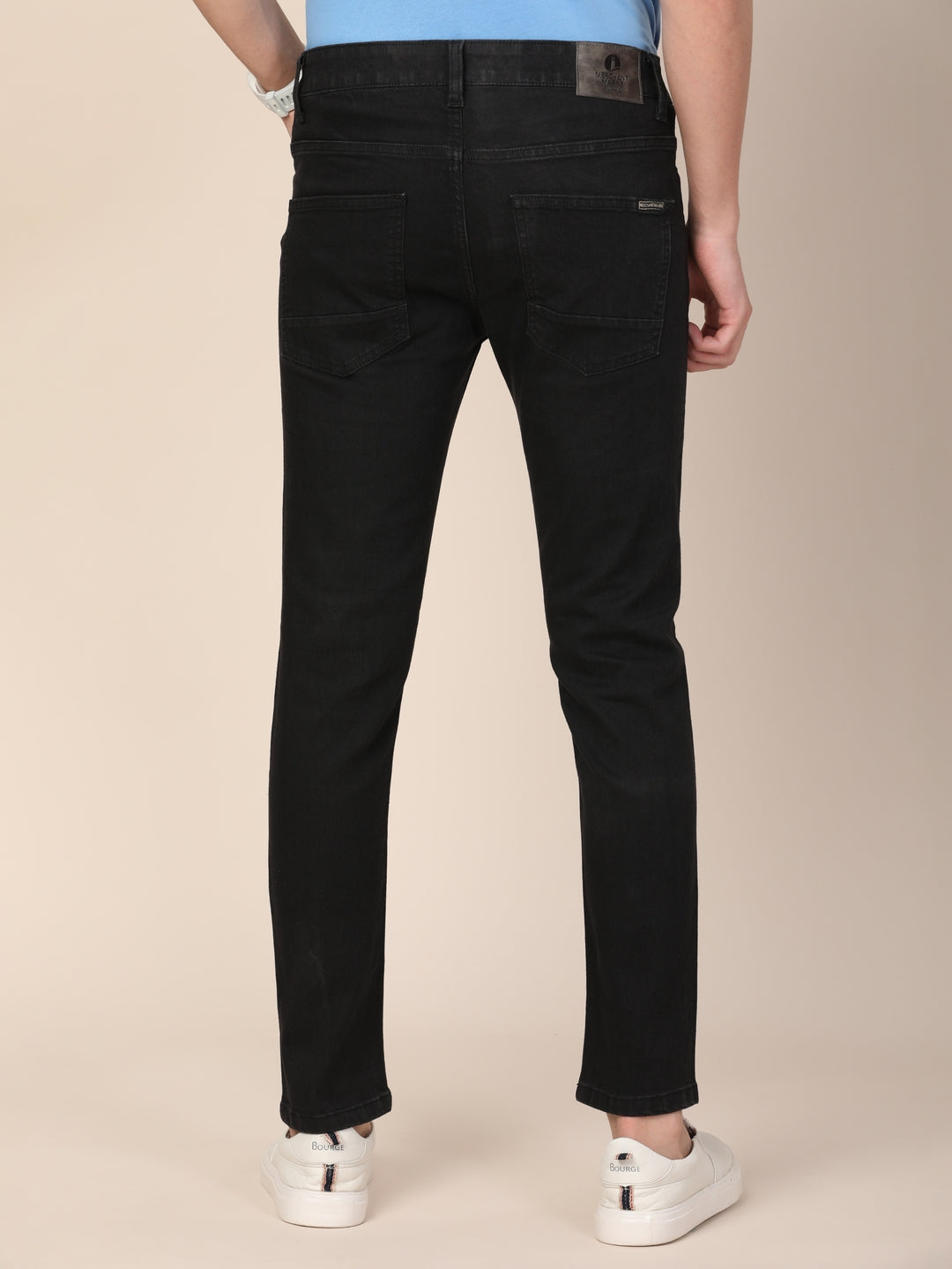 MERCHANT MARINE Men Black Cotton Skinny Fit Jeans