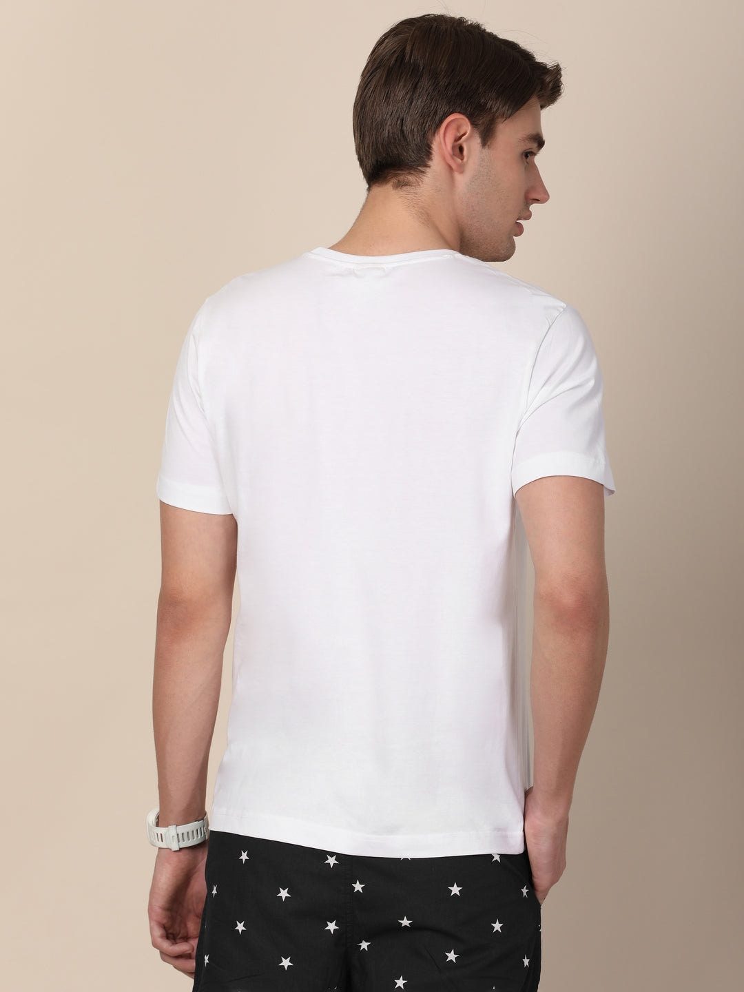 MERCHANT MARINE Men White Pure Cotton T-shirt