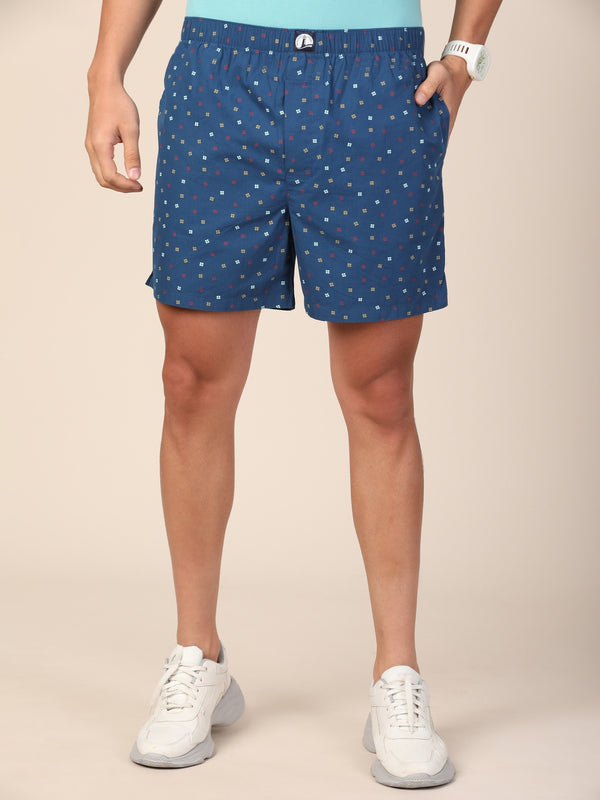 Men's Comfort Fit Boxer Shorts -  Blue Multi