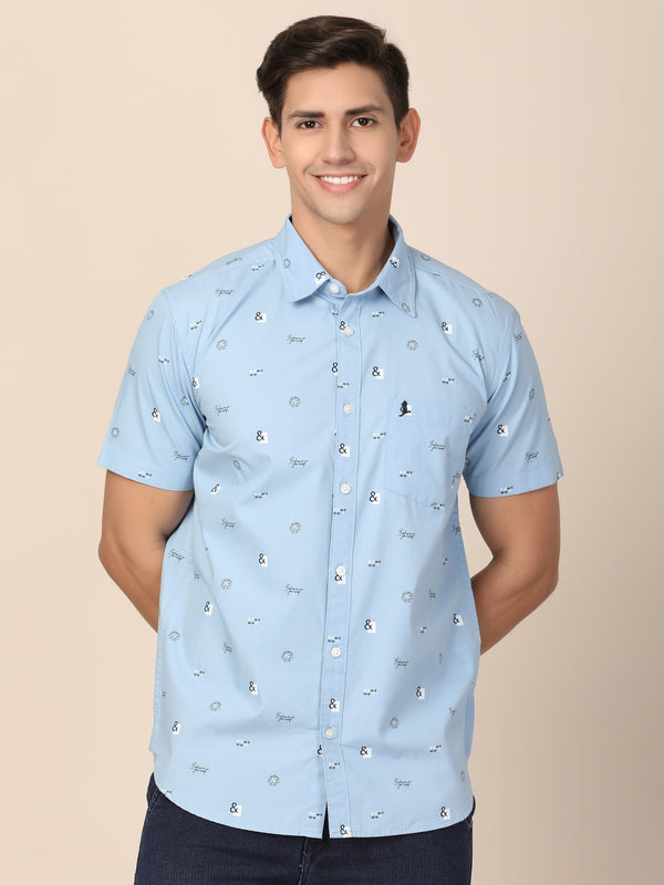 Marine Print Shirt Half Sleeves