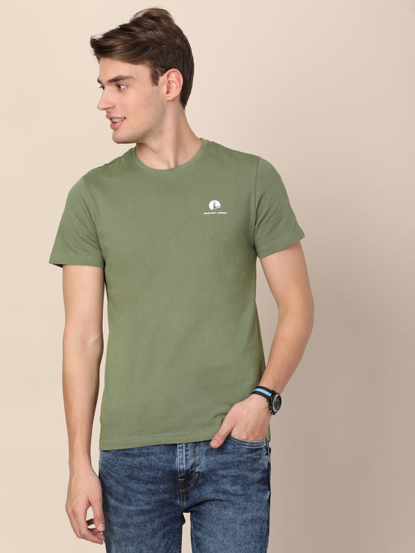 Men's Casual Crewneck Tee - Lichen Green