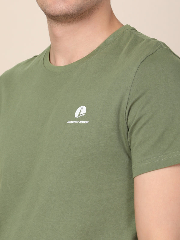 Men's Casual Crewneck Tee - Lichen Green