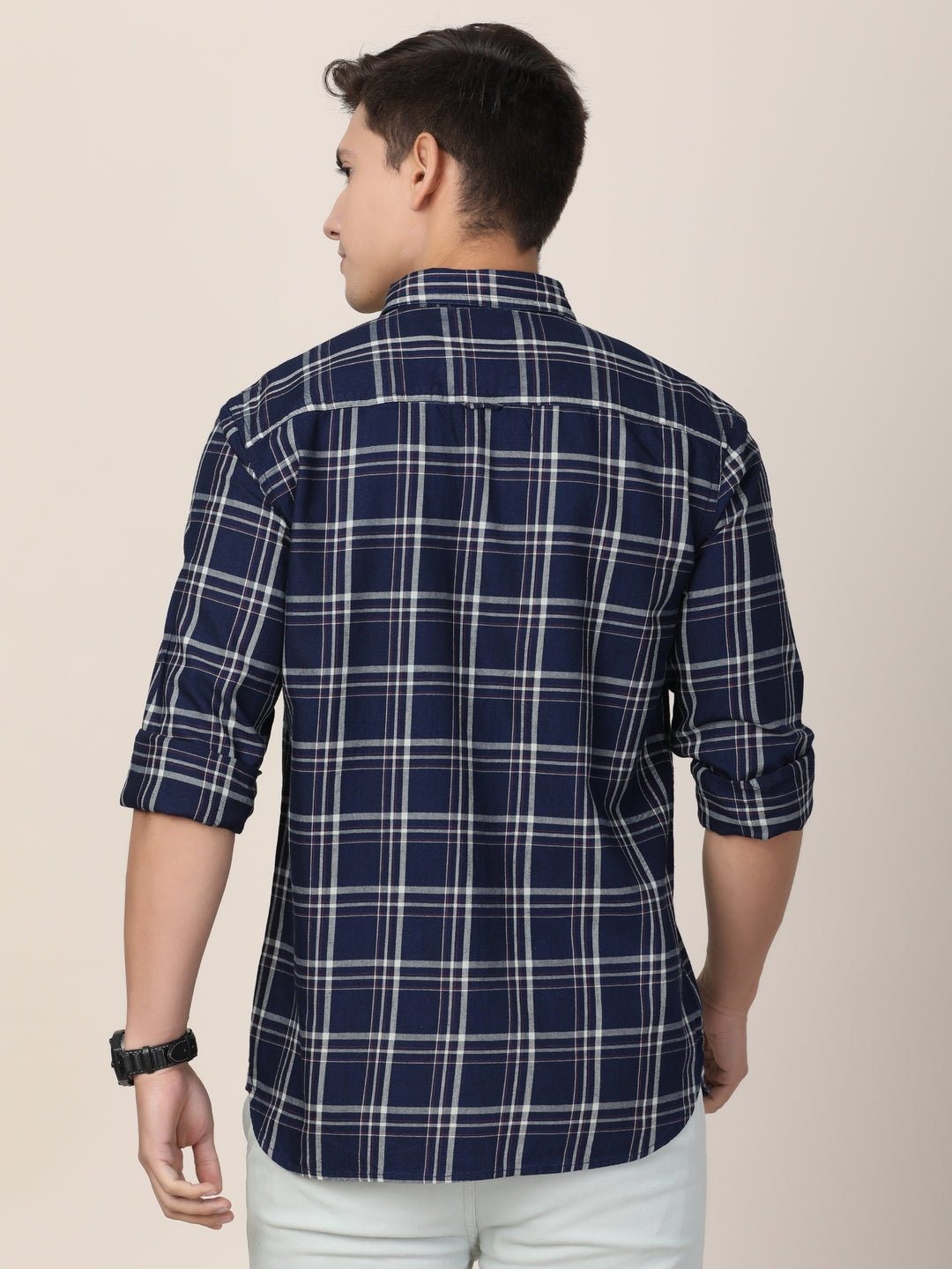 Mens Indigo Check Shirts