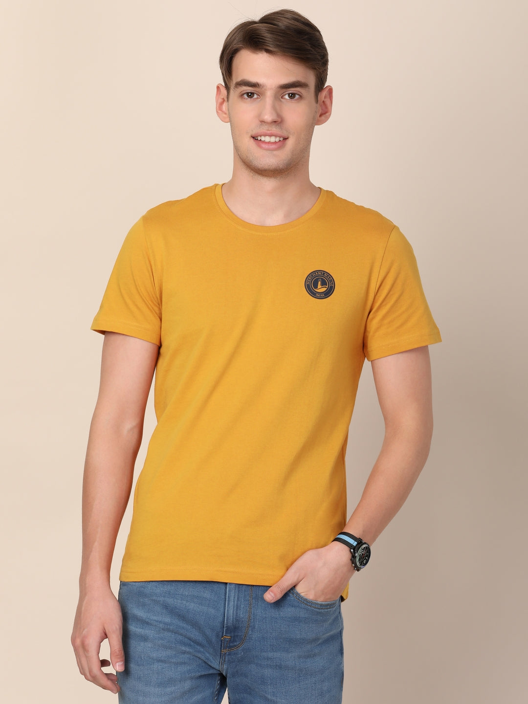 merchant-marine-men-yellow-pure-cotton-applique-outdoor-t-shirt