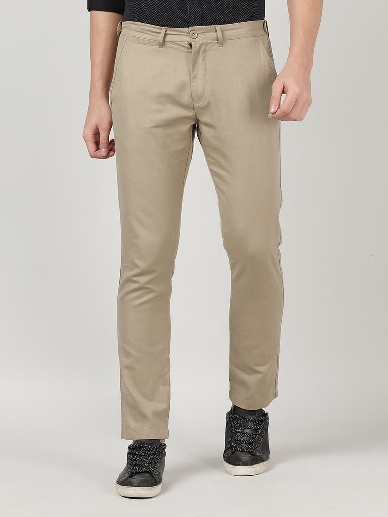 Buy Printed Chinos Solid Cotton Stretch Trouser Online  Indian Terrain