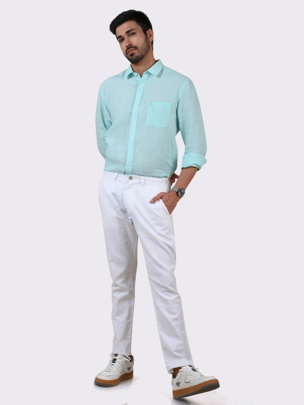 Auspiciousforeign Trade Mens Simple Fashion Solid Color Casual Cotton Linen  Trousers White L  Fruugo IN