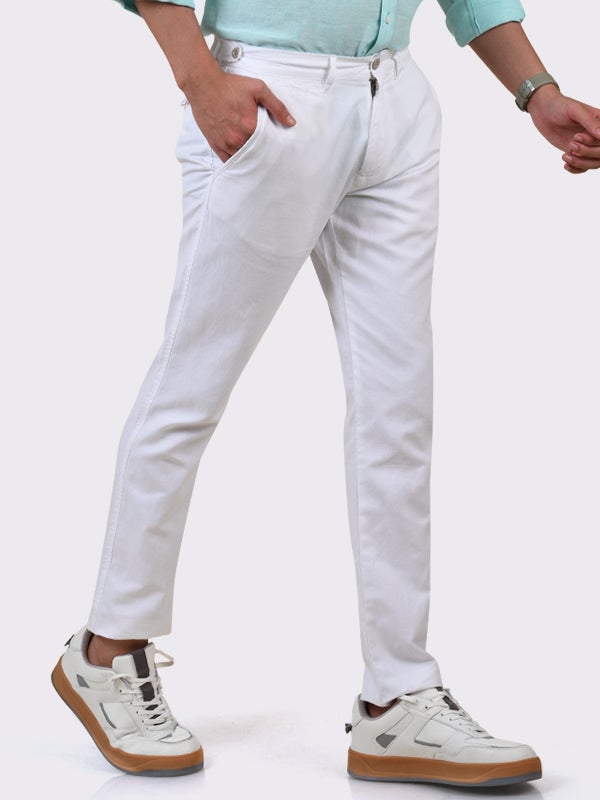 FABRICS Slim Fit Men Cream  White Trousers Pant Combo Sets  Mens Formal  Pants