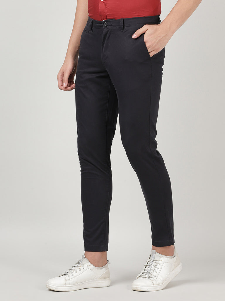 Buy Outer Black Slim Fit Cotton Chino Pants for Men Online at Bewakoof