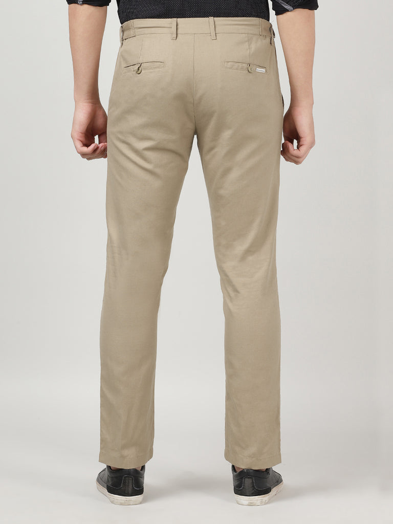 Aspiga Mens Sustainable Linen Full length Relaxed Trousers  Beige