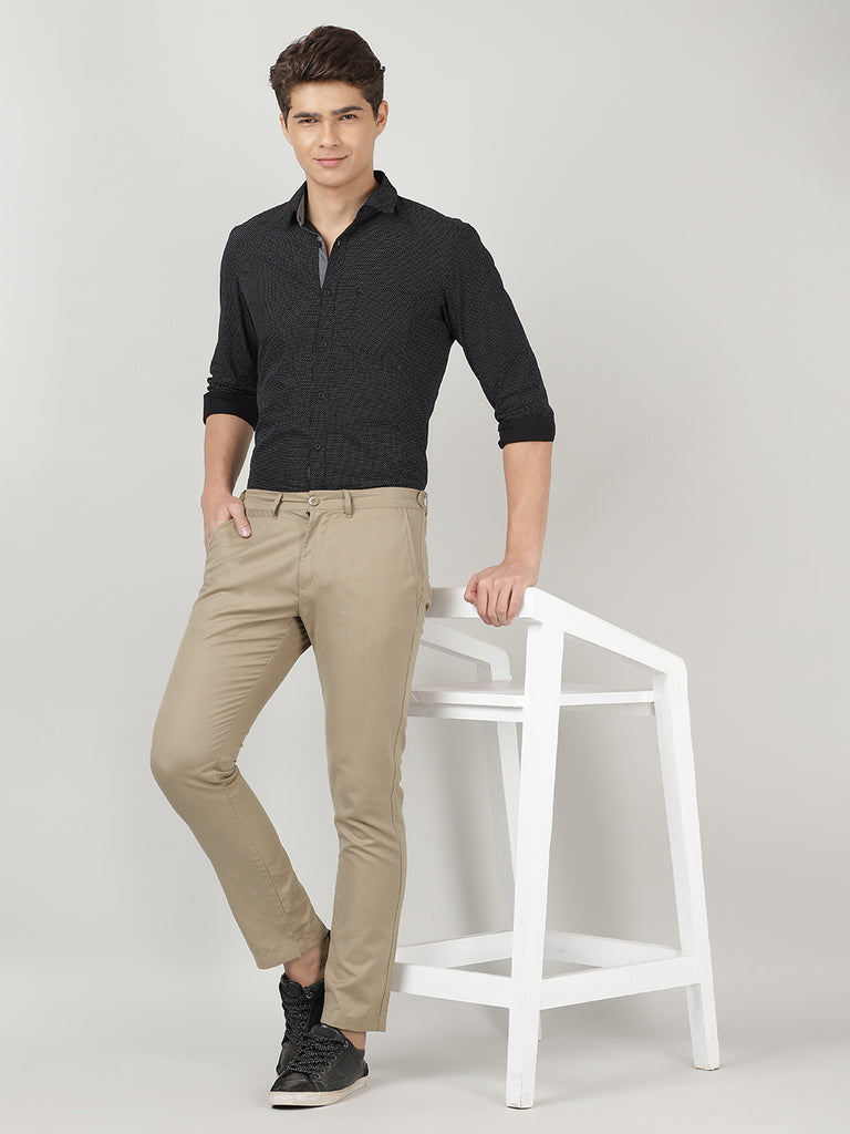 Buy Van Heusen Khaki Slim Fit Trousers for Mens Online  Tata CLiQ