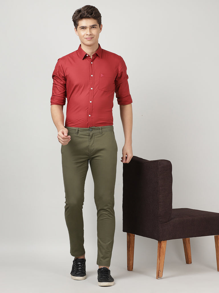 Breezy Coral Red Chinos Outfit | Hockerty