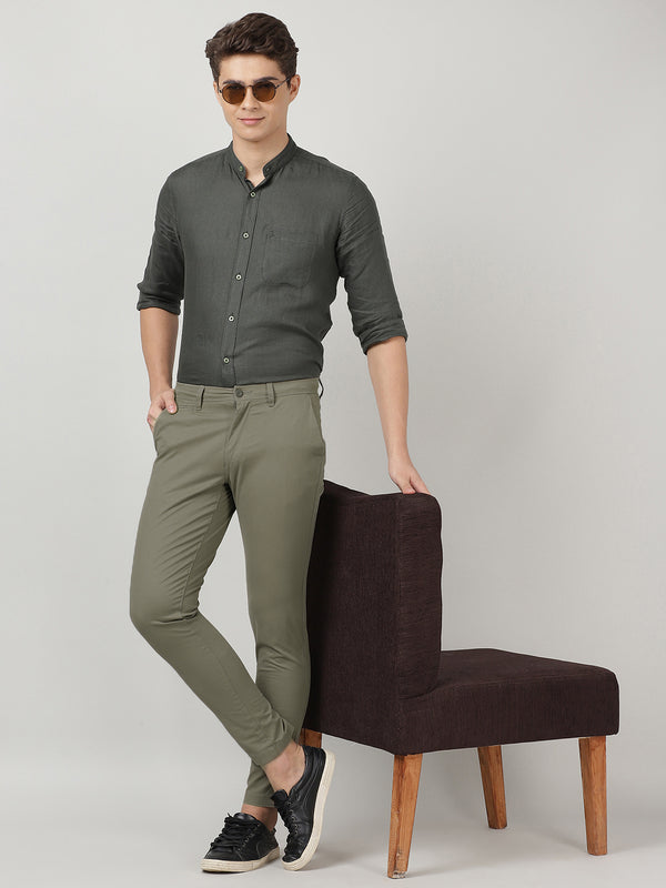 Ben Sherman | Olive Straight Cotton Chinos | SuitDirect.co.uk